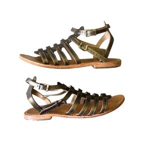 LesTropeziennes Womens Sz39 Brown Metallic Gladiator Sandals, Hicelot, Boho, Sz8